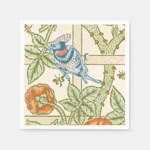 William Morris Seamless Trellis Bird Rose Pattern Napkins
