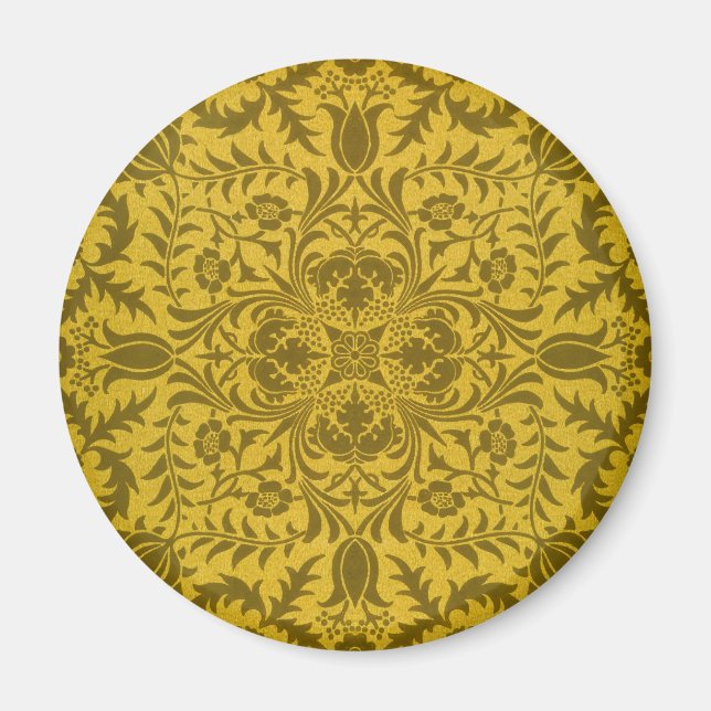 William Morris Seamless Vine Gold Yellow Pattern Magnet (Front)