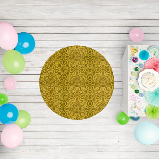 William Morris Seamless Vine Gold Yellow Pattern Outdoor Rug (Insitu (Birthday))