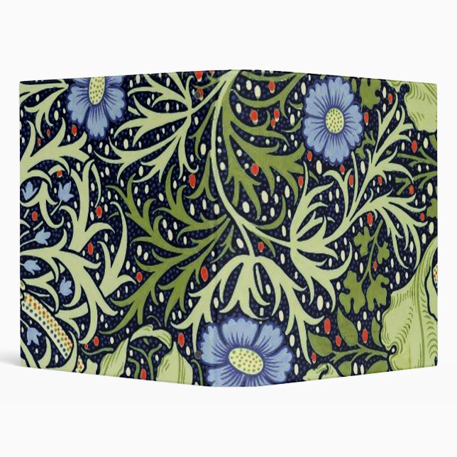William Morris Seaweed Antique Flower 3 Ring Binder (Background)