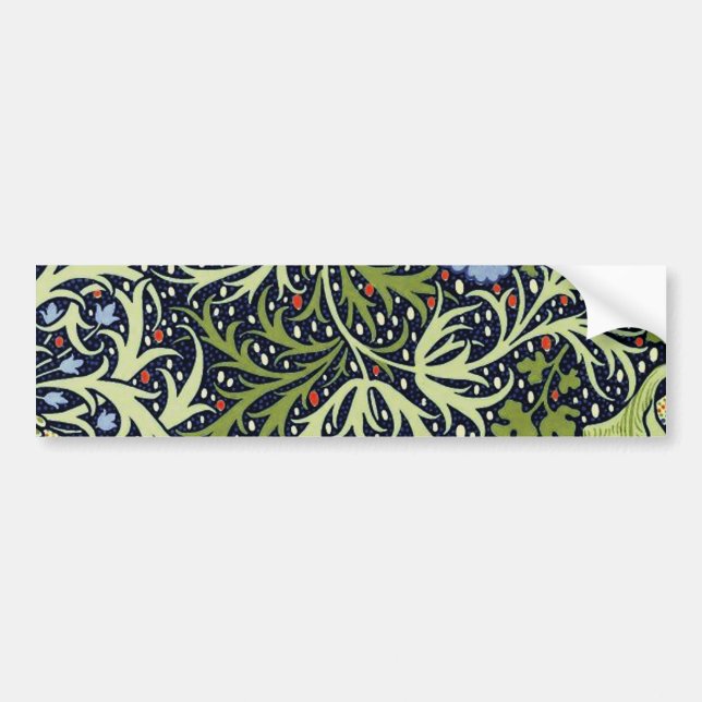 William Morris Seaweed Antique Flower Bumper Sticker (Front)