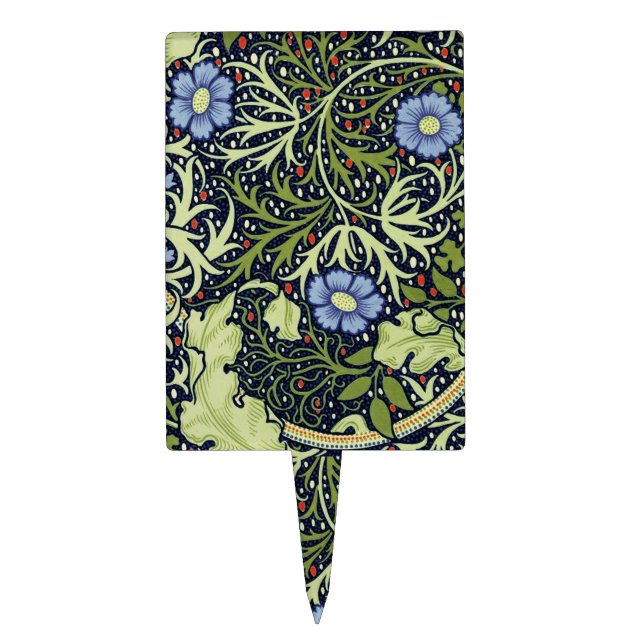 William Morris Seaweed Antique Flower Cake Topper (Front)