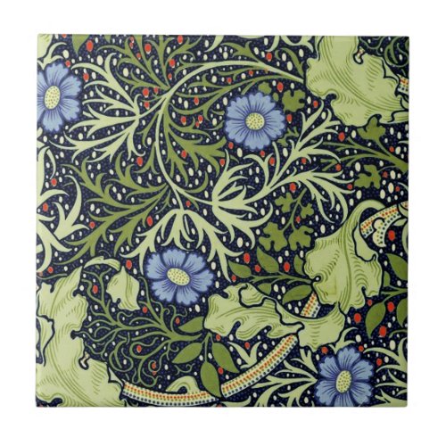 William Morris Seaweed Antique Flower Ceramic Tile