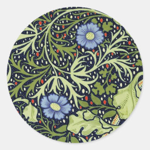 William Morris Seaweed Antique Flower Classic Round Sticker
