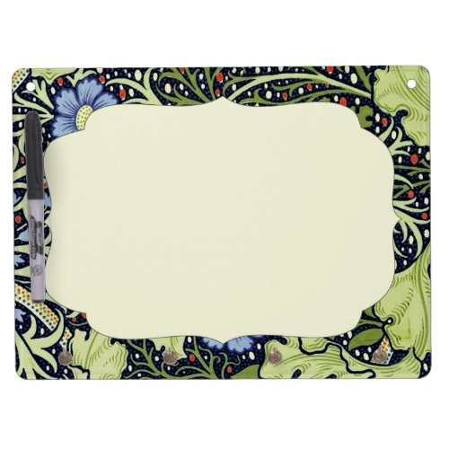 William Morris Seaweed Antique Flower Dry Erase Board With Keychain Holder