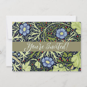 William Morris Seaweed Antique Flower Invitation