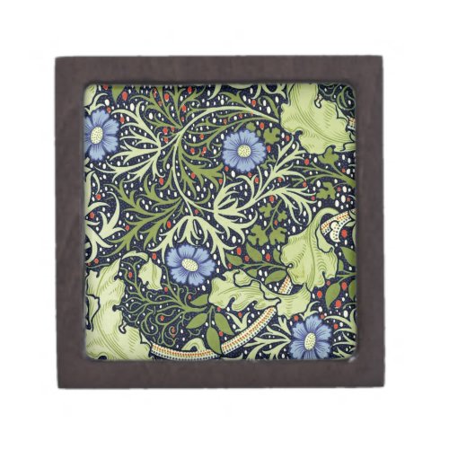William Morris Seaweed Antique Flower Jewelry Box