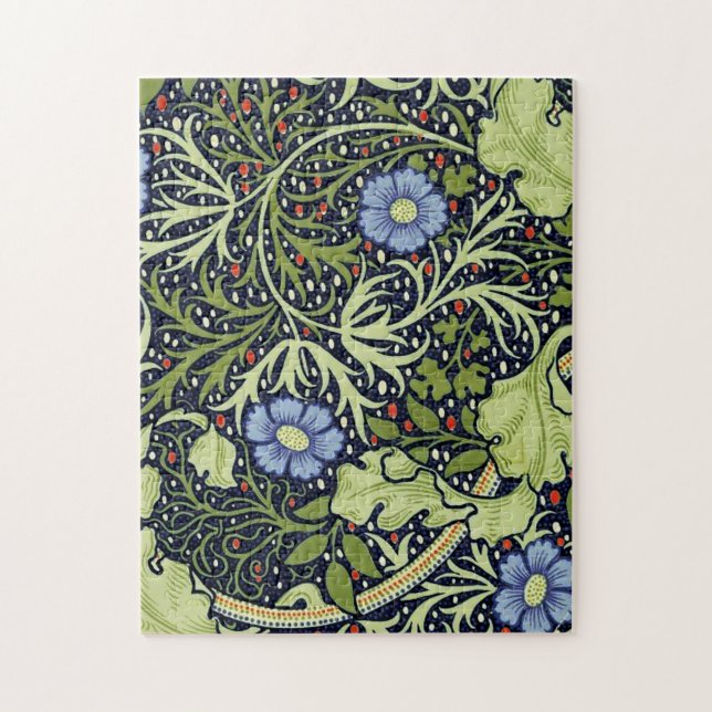 William Morris Seaweed Antique Flower Jigsaw Puzzle (Vertical)
