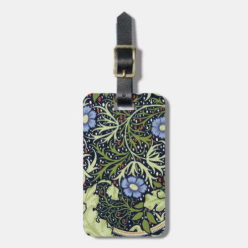 William Morris Seaweed Antique Flower Luggage Tag