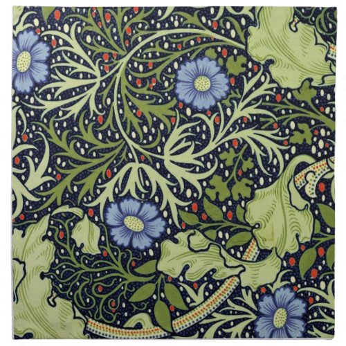 William Morris Seaweed Antique Flower Napkin