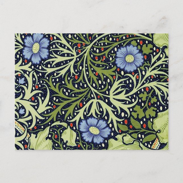 William Morris Seaweed Antique Flower Postcard (Front)