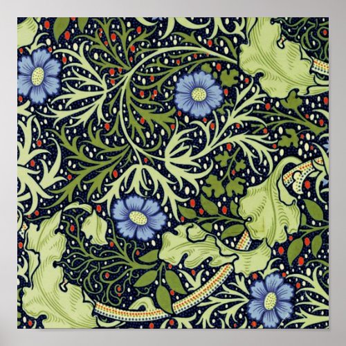 William Morris Seaweed Antique Flower Poster