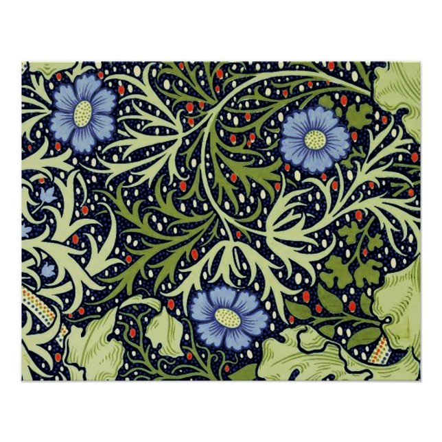 William Morris Seaweed Antique Flower Poster (Front)