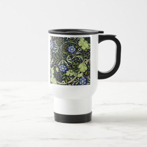 William Morris Seaweed Antique Flower Travel Mug