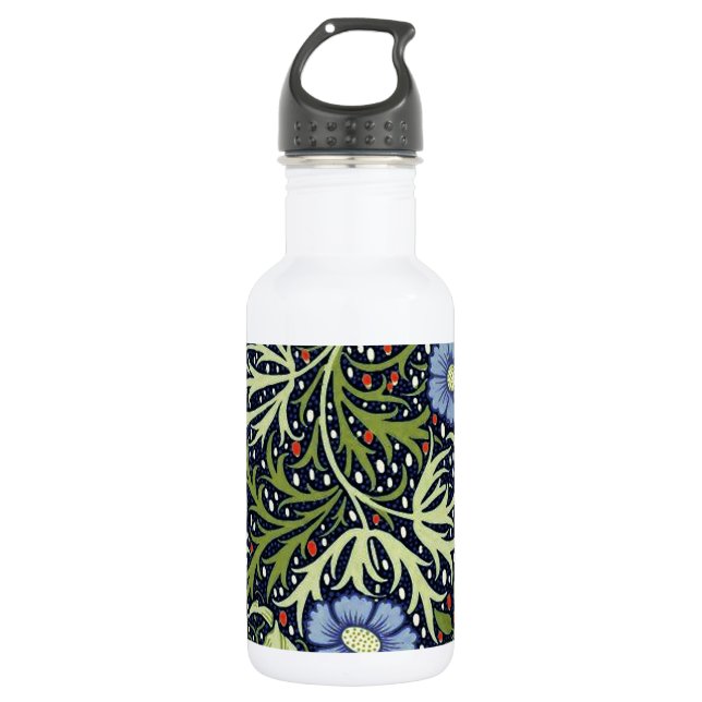 William Morris Seaweed Antique Flower Water Bottle (Front)