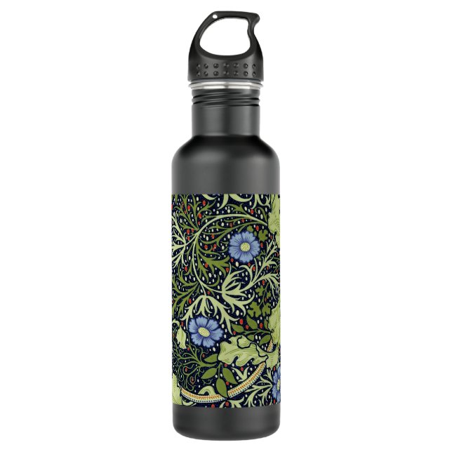 William Morris Seaweed Antique Flower Water Bottle (Front)
