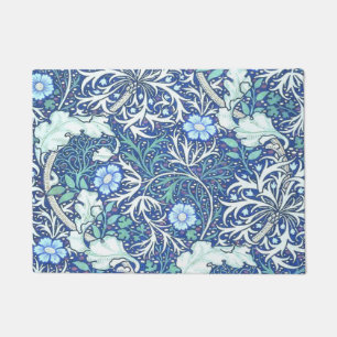 William Morris Seaweed Blue Pattern Doormat