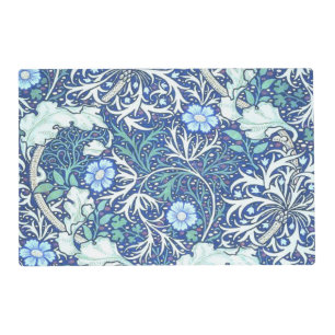 William Morris Seaweed Blue Pattern Placemat