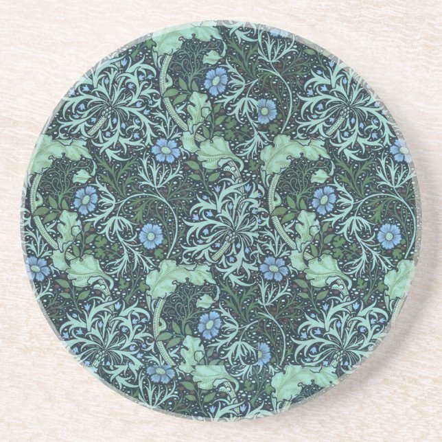 William Morris Seaweed Pattern       Coaster (Front)