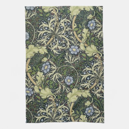 William Morris Seaweed Pattern Floral Vintage Art Kitchen Towel