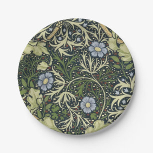 William Morris Seaweed Pattern Floral Vintage Art Paper Plates
