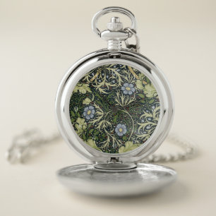 William Morris Seaweed Pattern Floral Vintage Art Pocket Watch