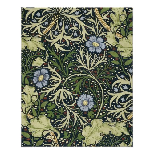William Morris Seaweed Pattern Floral Vintage Art Poster