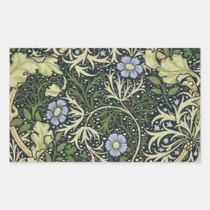 William Morris Seaweed Pattern Floral Vintage Art Rectangular Sticker