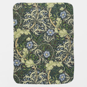 William Morris Seaweed Pattern Floral Vintage Art Swaddle Blanket