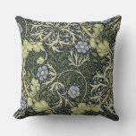 William Morris Seaweed Pattern Floral Vintage Art Throw Pillow at Zazzle