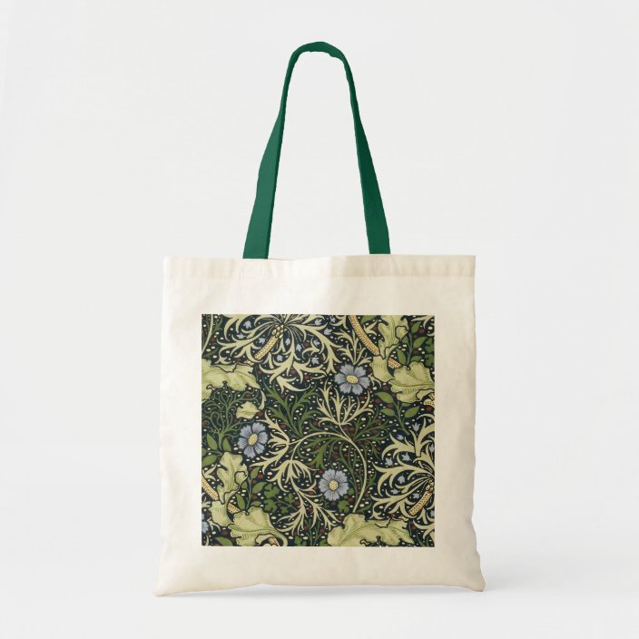 WILLIAM MORRIS RED SEAWEED PLANT REUSEABLE SHOPPING CARRIER TOTE BAG 