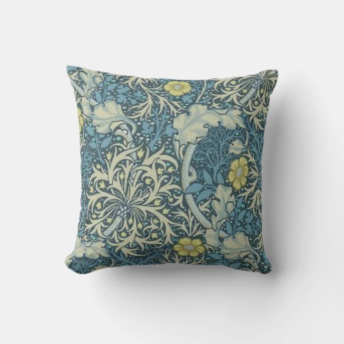 William Morris Seaweed Pattern Throw Pillow