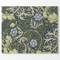 Pimpernel William Morris -Dark Brown Wrapping Paper, Zazzle