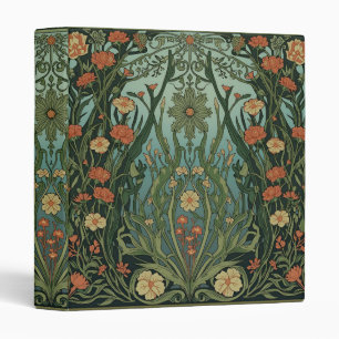 William Morris Seaweed Vintage Floral art nouveau 3 Ring Binder