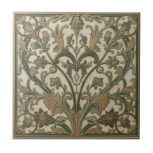 William Morris Seaweed Vintage Floral art nouveau Ceramic Tile