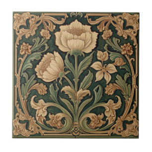 William Morris Seaweed Vintage Floral art nouveau Ceramic Tile
