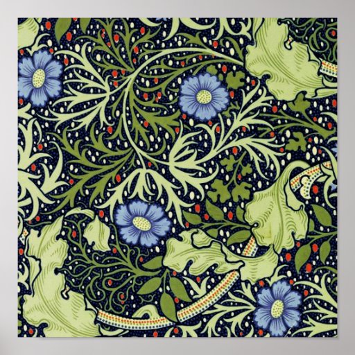 William Morris Seaweed Wallpaper Pattern Poster | Zazzle