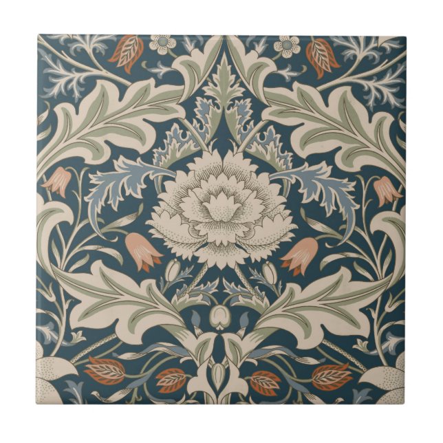 William Morris Severn Floral Garden Flower Classic Ceramic Tile (Front)
