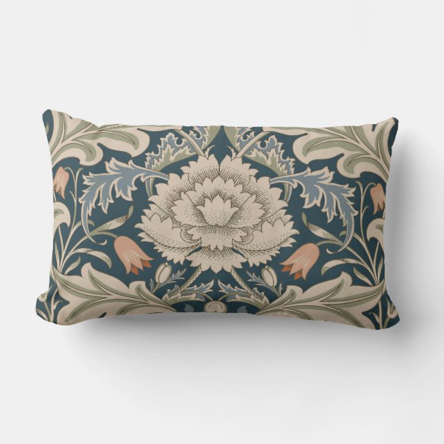 William Morris Severn Floral Garden Flower Classic Lumbar Pillow (Front)