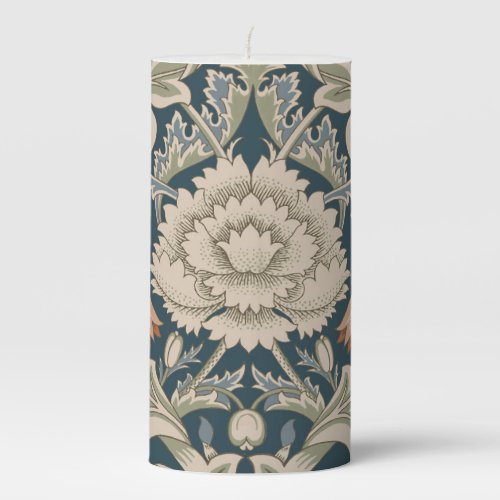 William Morris Severn Floral Garden Flower Classic Pillar Candle