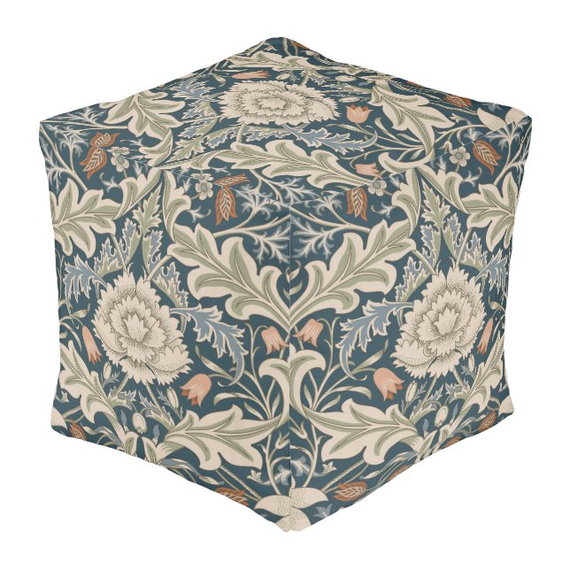 William Morris Severn Floral Garden Flower Classic Pouf (Angled Back)