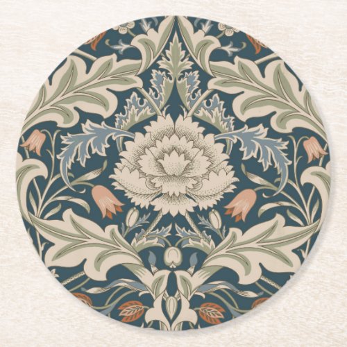 William Morris Severn Floral Garden Flower Classic Round Paper Coaster