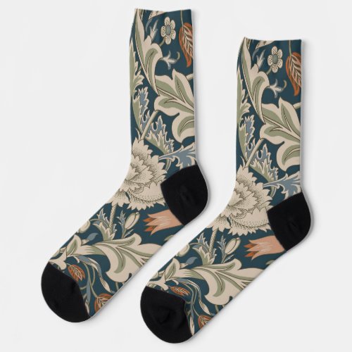 William Morris Severn Floral Garden Flower Classic Socks