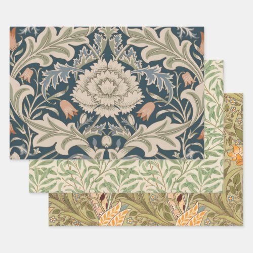 William Morris Severn Floral Garden Flower Classic Wrapping Paper Sheets