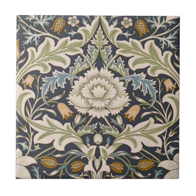William Morris Severn Floral Pattern Classic Ceramic Tile (Front)