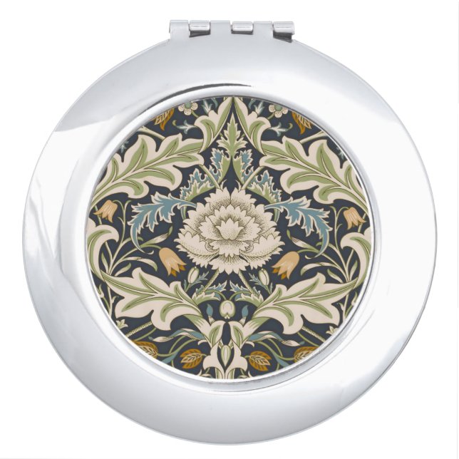 William Morris Severn Floral Pattern Classic Compact Mirror (Front)