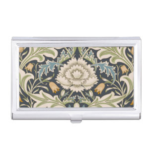 William Morris Severn Navy Blue Floral Art Business Card Case