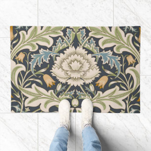 William Morris Severn Navy Blue Floral Art Doormat