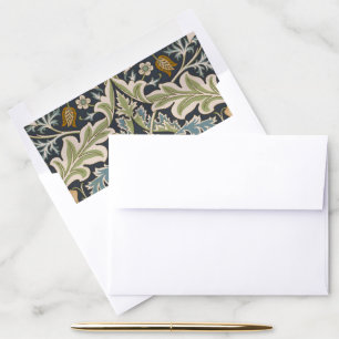 William Morris Severn Navy Blue Floral Art Envelope Liner