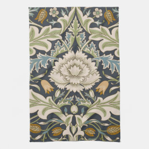 William Morris Severn Navy Blue Floral Art Kitchen Towel